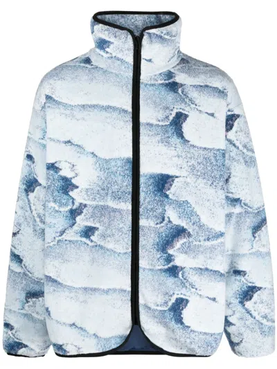 BONSAI SALT ABSTRACT-PRINT ZIP-UP JACKET