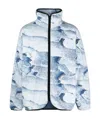 Bonsai Terry Cloth Oversize Zip Jacket With Abstract Pattern In Blue