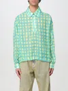 Bonsai Gingham-check Drawstring Shirt In Green