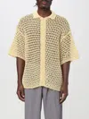 Bonsai Perforated Knit Shirt In Yellow