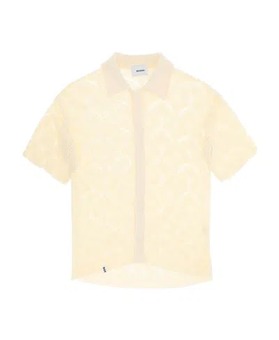 Bonsai Short-sleeve Knitted Cardigan In Nude