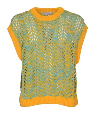 Bonsai Sleeveless Knitted Vest In Yellow