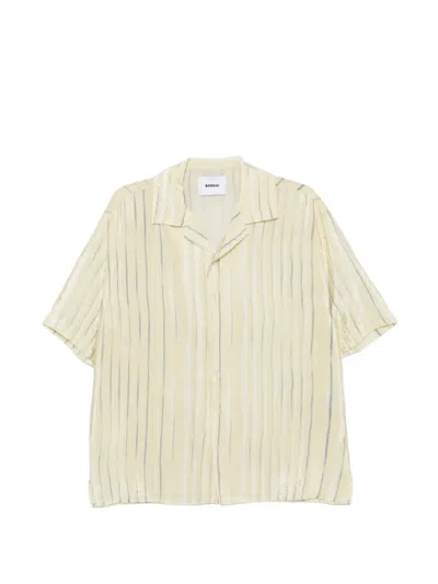 Bonsai Striped Camp-collar Shirt In Yellow