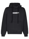 Bonsai Logo Print Cotton Hoodie In Black