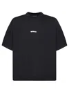 Bonsai Logo Print Oversize Cotton T-shirt In Black