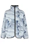 Bonsai Terry Cloth Oversize Zip Jacket With Abstract Pattern
