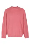 Bonsai Textured Knit Sweater With Round Neckline In Pink