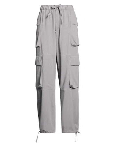 Bonsai Woman Pants Grey Size M Polyester, Viscose, Wool, Elastane In Gray