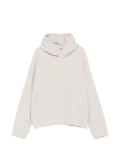 Bonsai Zigzag-patterned Oversized Hoodie In Neutral