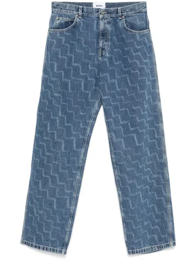 Bonsai Zigzag-print Jeans In Blue