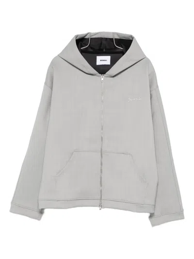 Bonsai Zip Hooded Coat In Gray