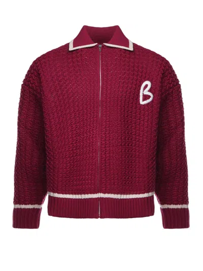 Bonsai Zip-up Knitted Jacket In Purple