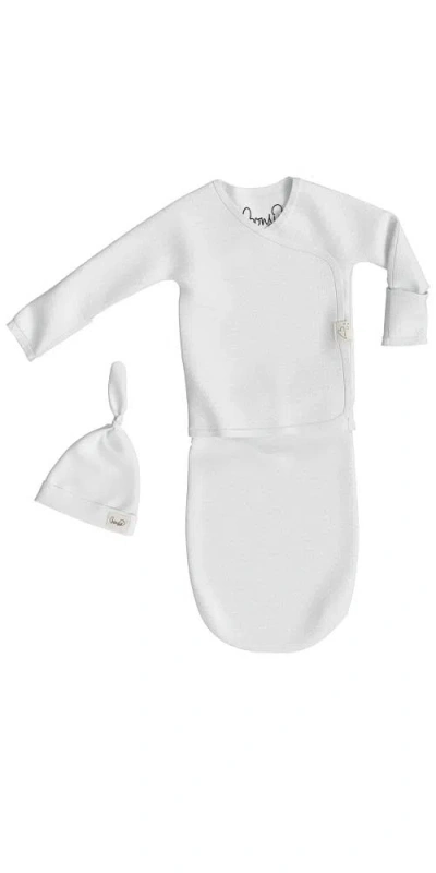 Bonsie Baby Kids'  Skin To Skin Girl Or Boy, Bag And Hat Set In White
