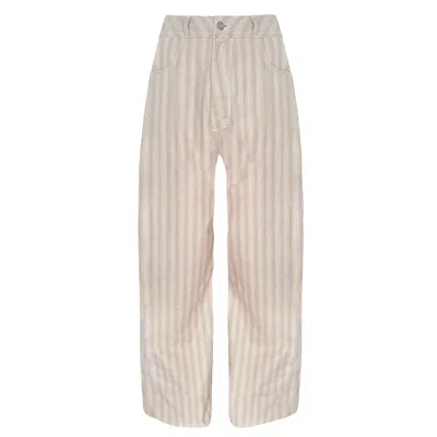 Bontemps Women's Pink / Purple / Neutrals The Kelis High Waist Baggy Straight - Monaco Stripe In Pink/purple