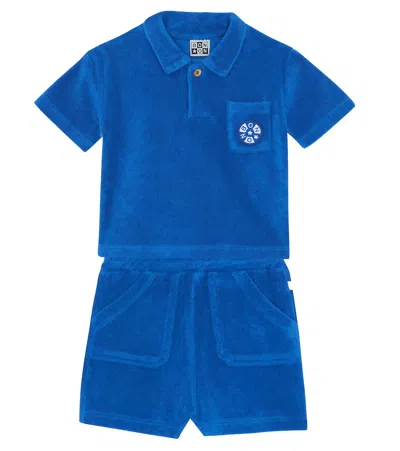 Bonton Baby Nivio Polo Shirt And Nono Shorts Set In Blue