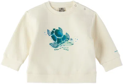 Bonton Baby Off-white Smily Sweatshirt In Ecru