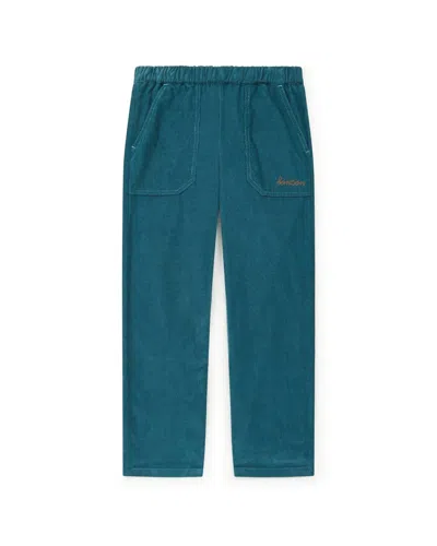 Bonton Kids' Boy's Batcha Organic Velvet Trouser In Blue