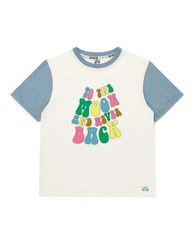 Bonton Kids' Boy's To The Moon And Never Back T-shirt In Cream In Multi