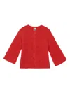 Bonton Button Cardigan In Red