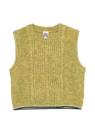 Bonton Cable-knit Top In Green