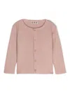 Bonton Round-neck Ribbed Cardigan In Pink