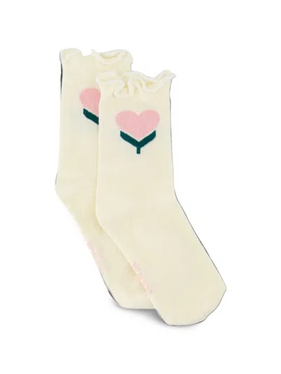 Bonton Babies' Cho7 One Love Ruffled Socks In Neutral