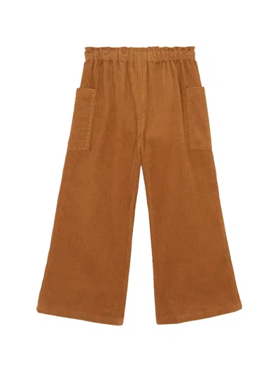 Bonton Kids' Corduroy Side-pockets Casual Trousers In Brown