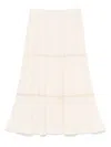 Bonton Cotton A-line Skirt In Neutral