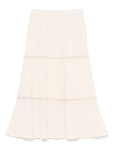 Bonton Kids' Cotton A-line Skirt In Neutral