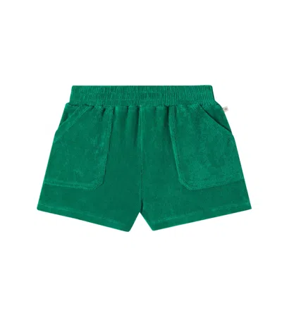 Bonton Kids' Cotton Terry Shorts In Green