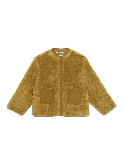 Bonton Kids' Fur Cardigan In Green