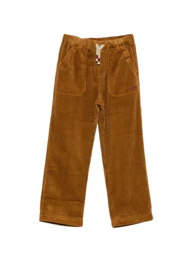 Bonton Kids' Datcha Corduroy Drawstring Trousers In Brown