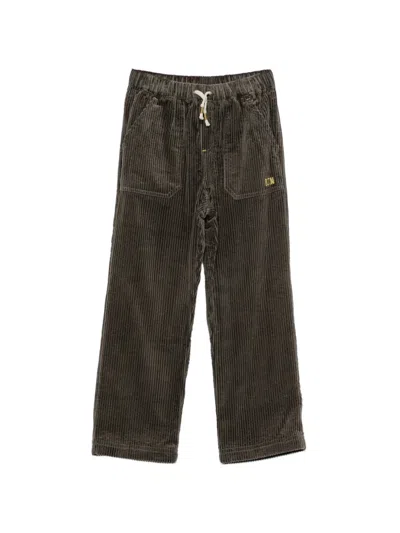 Bonton Kids' Datcha Corduroy Drawstring Trousers In Green