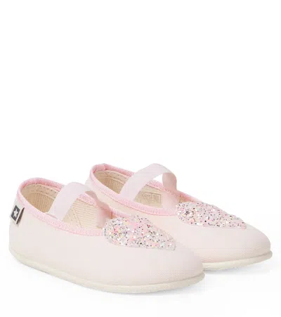 Bonton Kids' Embellished Ballet Flats In Pink