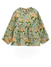 Bonton Floral-print Short-sleeved Blouse In Multicolor