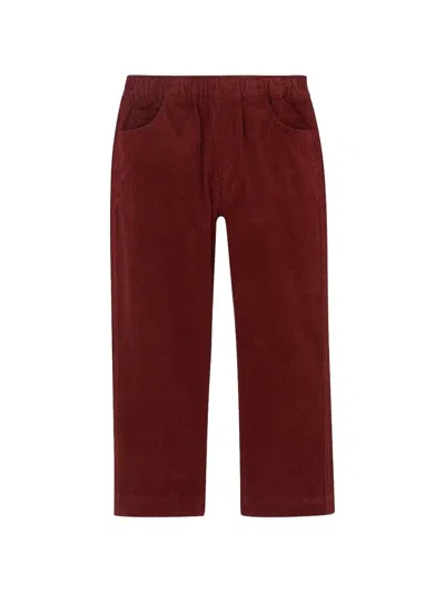 Bonton Kids' Fracas Corduroy-texture Trousers In Burgundy
