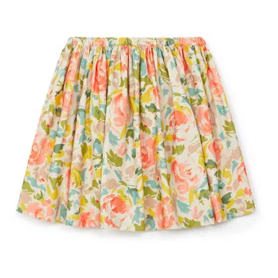 Bonton Kids' Girls Fleur Anglaise Framboise Imprime Floral Skirt In Multicolor In Burgundy
