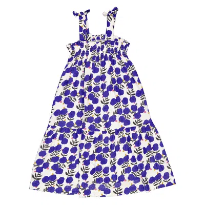 Bonton Kids'  Girls Floral Print Sleeveless Dress In Purple