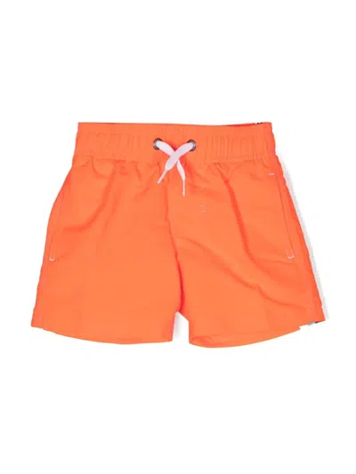 Bonton Kids' Graphic-print Swim Shorts In Orange