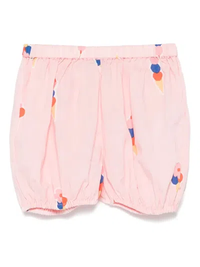 Bonton Babies' Ice Cream-motif Cotton Shorts In Pink