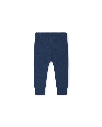 Bonton Kid's Knit Leggings In Blue Chine