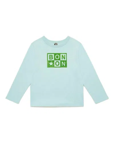 Bonton Kid's Long Sleeve Organic Cotton T-shirt In Givré Blue