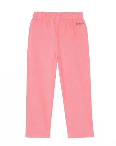 Bonton Kid's Velvet Duck Pants In Pink
