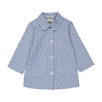 Bonton Kids Blue Flower Jacquard Daniel Coat