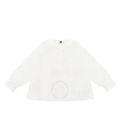 Bonton Kids Long Sleeves Cotton Shirt In White