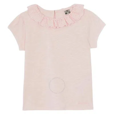 Bonton Kids Tiris Ruffled Collar T-shirt In Pink