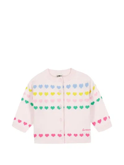 Bonton Babies' Laligne Heart-intarsia Cardigan In Multi