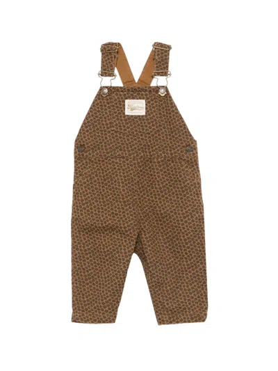 Bonton Babies' Leopard-print Dungarees In Brown