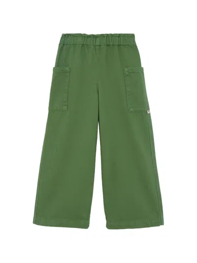 Bonton Kids' Liocha Patch-pocket Trousers In Green