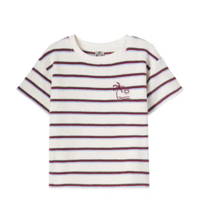 Bonton Kids' Livo Striped Cotton Terry T-shirt In White